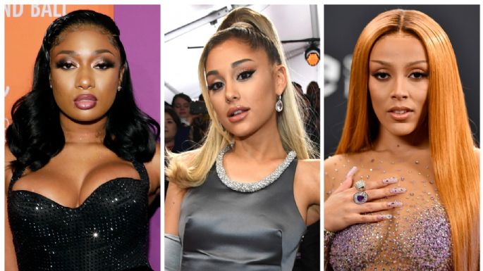 Ariana Grande, Doja Cat y Megan Thee Stallion desbordan belleza en el video para el remix de '34+35'