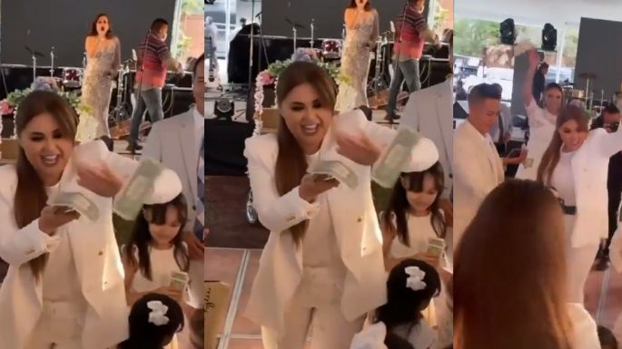 ¡Al estilo 'Canelo'! Gomita lanza dólares en bautizo y la 'destrozan' en redes