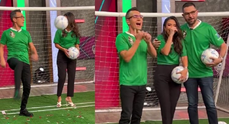 Qué golpazo: Laura G recibe fuerte balonazo en vivo de 'VLA'; así fue el momento