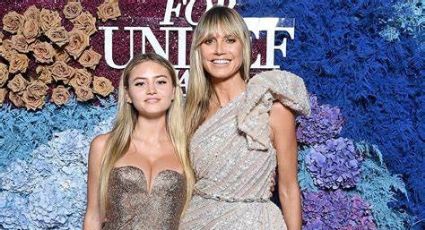 Leni Klum, hija de Heidi Klum, luce cautivadora en este traje de cuero negro