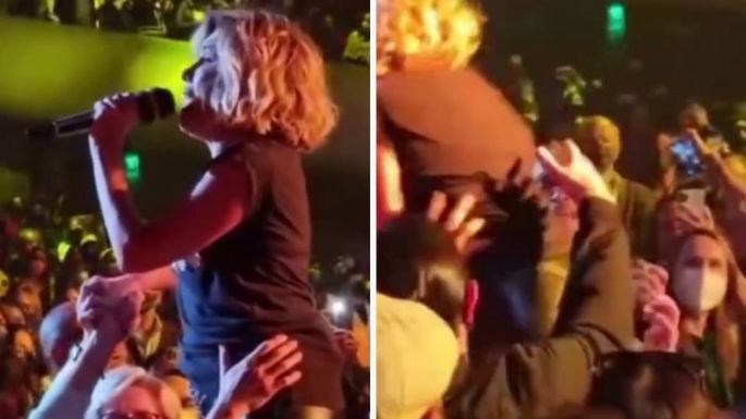 VIDEO: Ilse de Flans sufre tremenda caída en pleno concierto