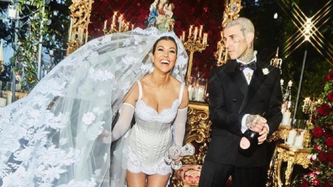 Así fue el segundo vestido de novia de Kourtney Kardashian para su boda con Travis Barker en Italia