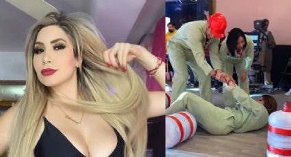 ¡Qué golpazo! 'La Bebeshita' impacta a TV Azteca al derribar a conductora de 'VLA' en vivo