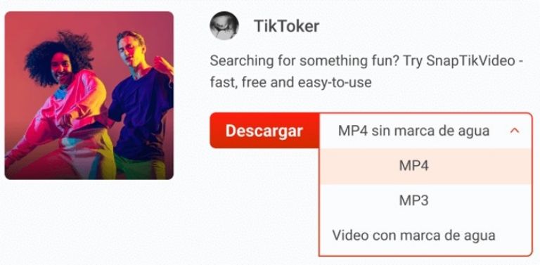 SnapTikVideo para teléfono