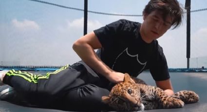 Fofo Márquez baña a su leopardo con champagne y agua de manantial, ¿maltrato animal?