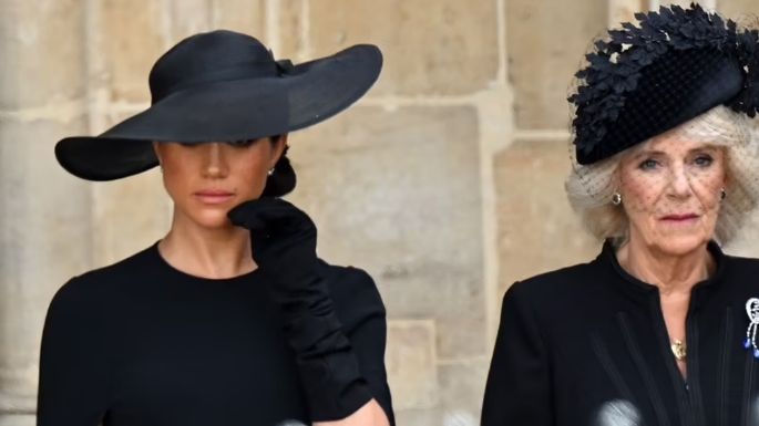 Devastada, Meghan Markle no contiene las lágrimas en sepelio de la Reina Isabel II