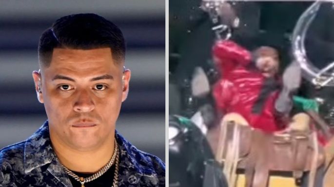 Video: Eduin Caz se cae en pleno concierto de Grupo Firme en Guadalajara