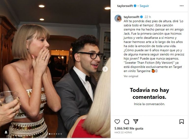 Taylor Swift elogia a Jack Antonoff, colaborador de 'Sweeter Than Fiction'