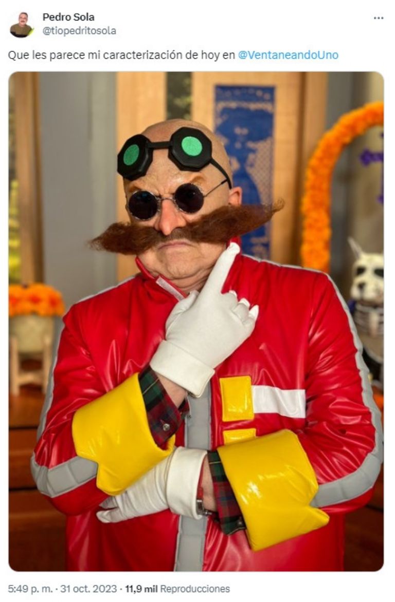 El Conductor Pedrito Sola Sorprendió con Disfraz del Dr. Eggman en Halloween