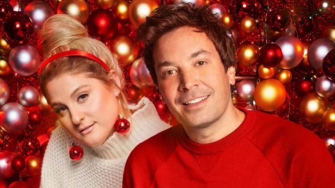 Jimmy Fallon y Meghan Trainor deslumbran con su dueto navideño de 'Wrap Me Up' en TV; escúchalo