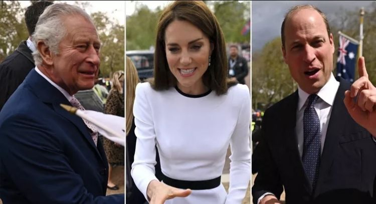 Kate Middleton, el príncipe William y el rey Carlos se pasean por las calles previo a la coronación